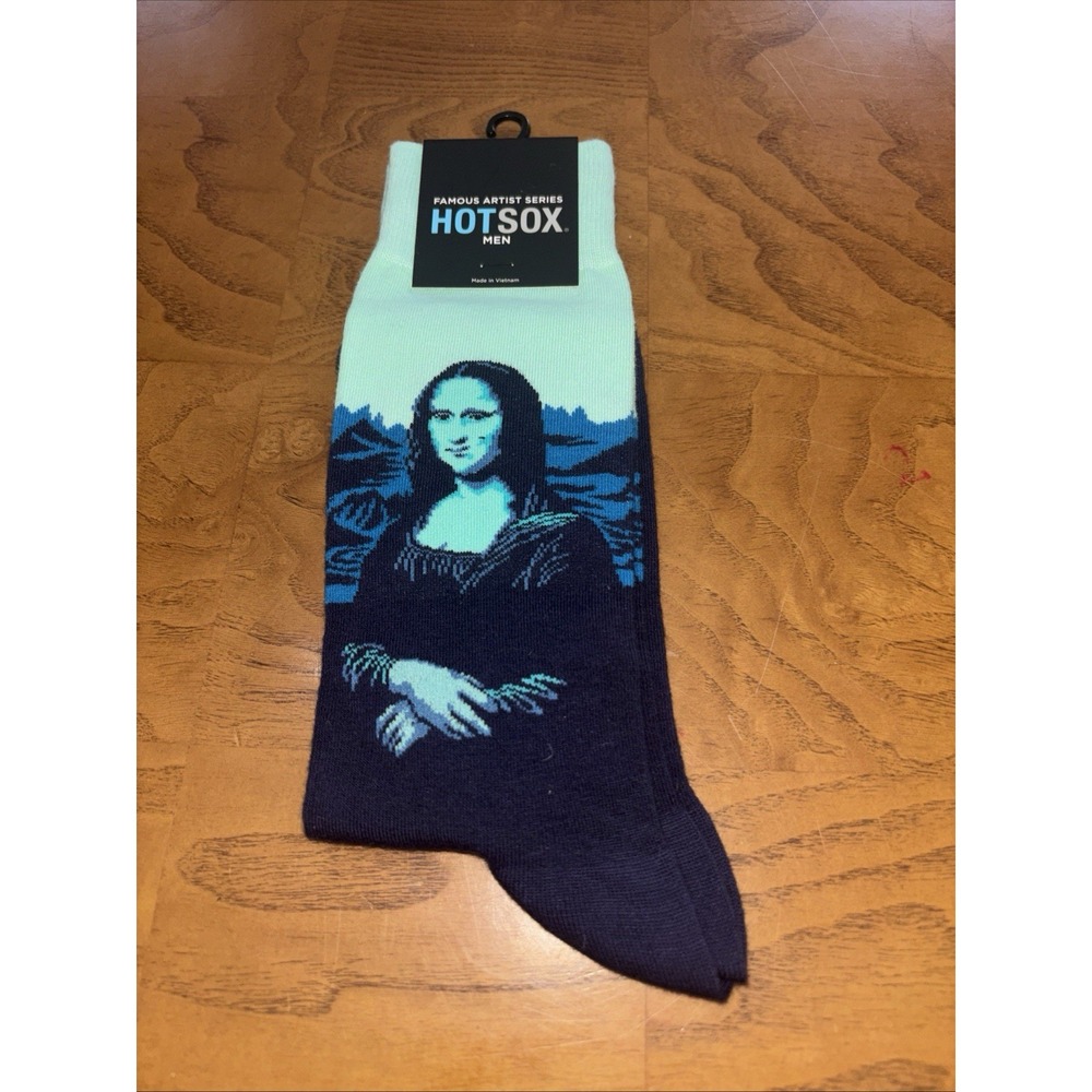 Hot Sox Men Crew Sock Mona Lisa  New  With Tag Sz 6-12.5‎
